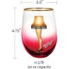 Spoontiques Stemless Wine Glass, 20oz – Lidless Drink Tumbler for Cold Beverages – A Christmas Story(Leg Lamp)