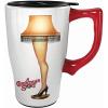 Spoontiques – 12815 Spoontiques A Christmas Story Leg Lamp Ceramic Travel Mug, 18 ounces, White