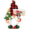 Spoontiques – Christmas Light Up Ornaments – Wooden Decorations with LED Lights – Batteries Included – 4” x 5” with Hanging Rope – I Love You Ornament(Dad Gnome)