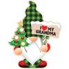 Spoontiques – Christmas Light Up Ornaments – Wooden Decorations with LED Lights – Batteries Included – 4” x 5” with Hanging Rope – I Love You Ornament(Grandma Gnome)