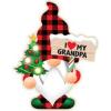 Spoontiques – Christmas Light Up Ornaments – Wooden Decorations with LED Lights – Batteries Included – 4” x 5” with Hanging Rope – I Love You Ornament(Grandpa Gnome)