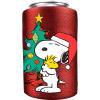 Spoontiques – Neoprene Can Cooler – Durable Insulated Neoprene Holder for Cans or Bottles – Metallic Finish with Glitter Accents – Perfect for Parties or Gifts – Peanuts Christmas