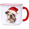 Spoontiques Beagle Christmas Ceramic Camper Mug, 14oz – Microwave & Dishwasher Safe, for Cold & Hot Beverages(Bulldog Christmas)