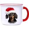 Spoontiques Beagle Christmas Ceramic Camper Mug, 14oz – Microwave & Dishwasher Safe, for Cold & Hot Beverages(Dachshund Christmas)