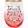 Spoontiques Making Spirits Bright Stemless Glass Red 20 oz