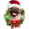 Spoontiques Pug Ornament – Christmas Light Up Ornaments – Wooden Decorations with LED Lights – Batteries Included – 4″x5″ with Hanging Rope