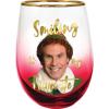 Spoontiques Stemless Wine Glass, 20oz – Lidless Drink Tumbler for Cold Beverages – A Christmas Story(Elf Smiling)