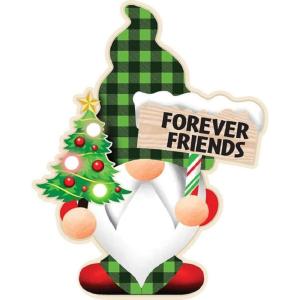 Spoontiques – Christmas Light Up Ornaments – Wooden Decorations with LED Lights – Batteries Included – 4” x 5” with Hanging Rope – I Love You Ornament(Friends Gnome)
