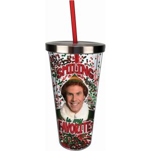 Spoontiques – Glitter Filled Acrylic Tumbler – Glitter Cup with Straw – 20 oz - Stainless Steel Locking Lid with Straw – Double Wall Insulated – BPA Free – Smiling