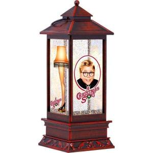 Spoontiques A Christmas Story Glitter Lantern – Leg Lamp Holiday Traditional Light Up Decoration – Indoor Seasonal Festive Decor for Centerpiece, Mantle, Tabletops at Christmas (4″ x 4″ x 10.5″)