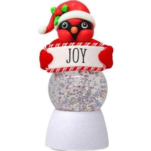 Spoontiques Cardinal Peace Water Globe – Small Holiday Light Up Snowglobe Novelty for Tree, Mantle, Tabletop – Indoor Christmas Decoration for Seasonal Display (2.25″ x 2.25″ x 5″)(Cardinal Joy)