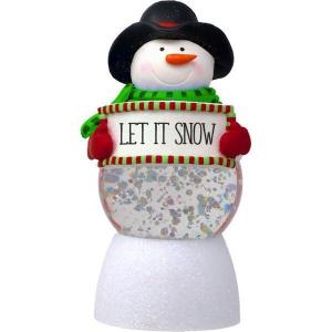 Spoontiques Cardinal Peace Water Globe – Small Holiday Light Up Snowglobe Novelty for Tree, Mantle, Tabletop – Indoor Christmas Decoration for Seasonal Display (2.25″ x 2.25″ x 5″)(Snowman Snow)