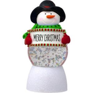 Spoontiques Cardinal Peace Water Globe – Small Holiday Light Up Snowglobe Novelty for Tree, Mantle, Tabletop – Indoor Christmas Decoration for Seasonal Display (2.25″ x 2.25″ x 5″)(Snowman Christmas)