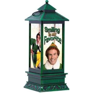 Spoontiques Elf Glitter Lantern – Buddy The Elf Holiday Traditional Vintage-Style Light Up Decoration – Indoor Seasonal Festive Decor for Centerpiece, Mantle, Tabletops at Christmas (4″ x 4″ x 10.5″)