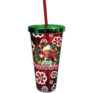 Spoontiques Merry Clarkmas Foil Cup w/Straw