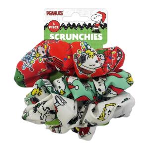 Spoontiques Peanuts Christmas Hair Scrunchies – Adorable Accessories for Women’s Hair – Girls Colorful Soft Hair Ties – Ponytail Holder
