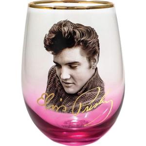 Spoontiques Stemless Wine Glass, 20oz – Lidless Drink Tumbler for Cold Beverages – A Christmas Story(Elvis)