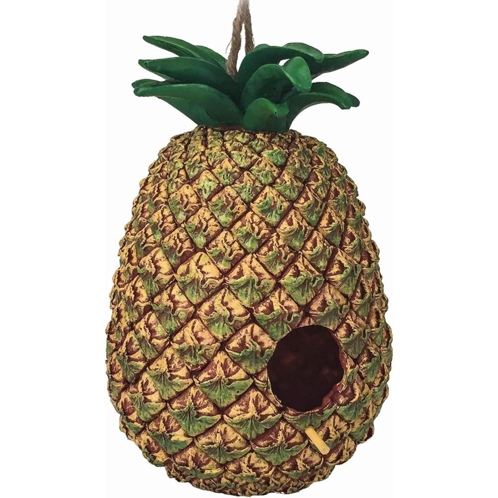 image:imageSpoontiques  Birdhouse  Garden Dcor  Decorative Bird House for Yard and Garden Decoration  Hanging Novelty for Outdoor Patio  Pineapple Tan