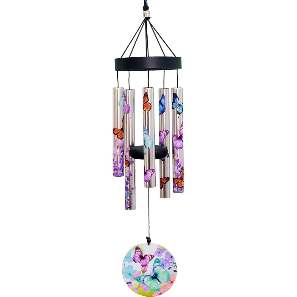image:imageSpoontiques Butterfly Small UV Wind Chime Outdoor Garden Dcor Decorative Chimes for Yard Garden Backyard and Patio Decoration