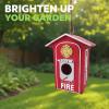 Spoontiques – Birdhouse – Garden Décor – Decorative Bird House for Yard and Garden Decoration – Hanging Novelty for Outdoor Patio – Fire Box Birdhouse, Red