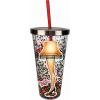 Spoontiques – Glitter Filled Acrylic Tumbler – Glitter Cup with Straw – 20 oz - Stainless Steel Locking Lid with Straw – Double Wall Insulated – BPA Free – Leg Lamp