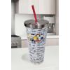Spoontiques – Stainless Steel Cup – 24 oz Double Wall Insulated Drinkware with BPA Free Acrylic Lining – Twist Lock Lid with Color Coordinated Straw – Peanuts Stainless Cup