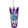 Spoontiques Stainless Steel w Steel Cup with Straw, 24 Oz, Mama Bear,18258(Dog Mom)