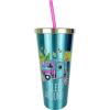 Spoontiques Stainless Steel w Steel Cup with Straw, 24 Oz, Mama Bear,18258(I Sleep Around)