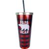 Spoontiques Stainless Steel w Steel Cup with Straw, 24 Oz, Mama Bear,18258(Papa Bear)