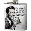 Spoontiques Whole Lot Funnier Stainless Steel Hip Flask – Functional Drinkware – 7oz Liquid Capacity with Stainless Steel Refill Funnel – 4 ¾” Tall – Gift for Birthday, Bachelor or Bachelorette Party