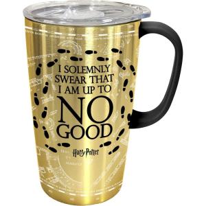 Spoontiques – Harry Potter Stainless Steel Travel Mug with Handle – 18 oz Capacity – Double Wall Stainless Steel with Sliding Lock Travel Lid – 6” Tall – Solemnly Swear Stainless Travel Mug