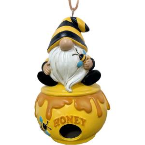Spoontiques Bee Gnome Birdhouse – Garden Décor – Decorative Bird House for Yard and Garden Decoration