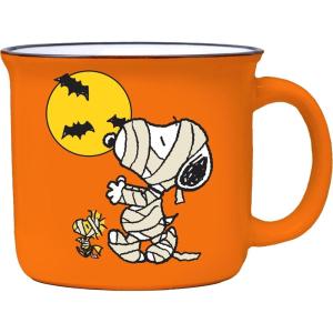 Spoontiques Elf Christmas Ceramic Camper Mug, 14oz – Microwave & Dishwasher Safe, for Cold & Hot Beverages – Smiling(Peanuts Halloween)