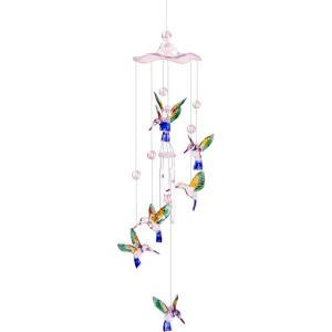 Spoontiques Hummingbirds Flying Acrylic Wind Chime – Outdoor Garden Décor – Decorative Chimes for Yard, Garden, Backyard and Patio Decoration