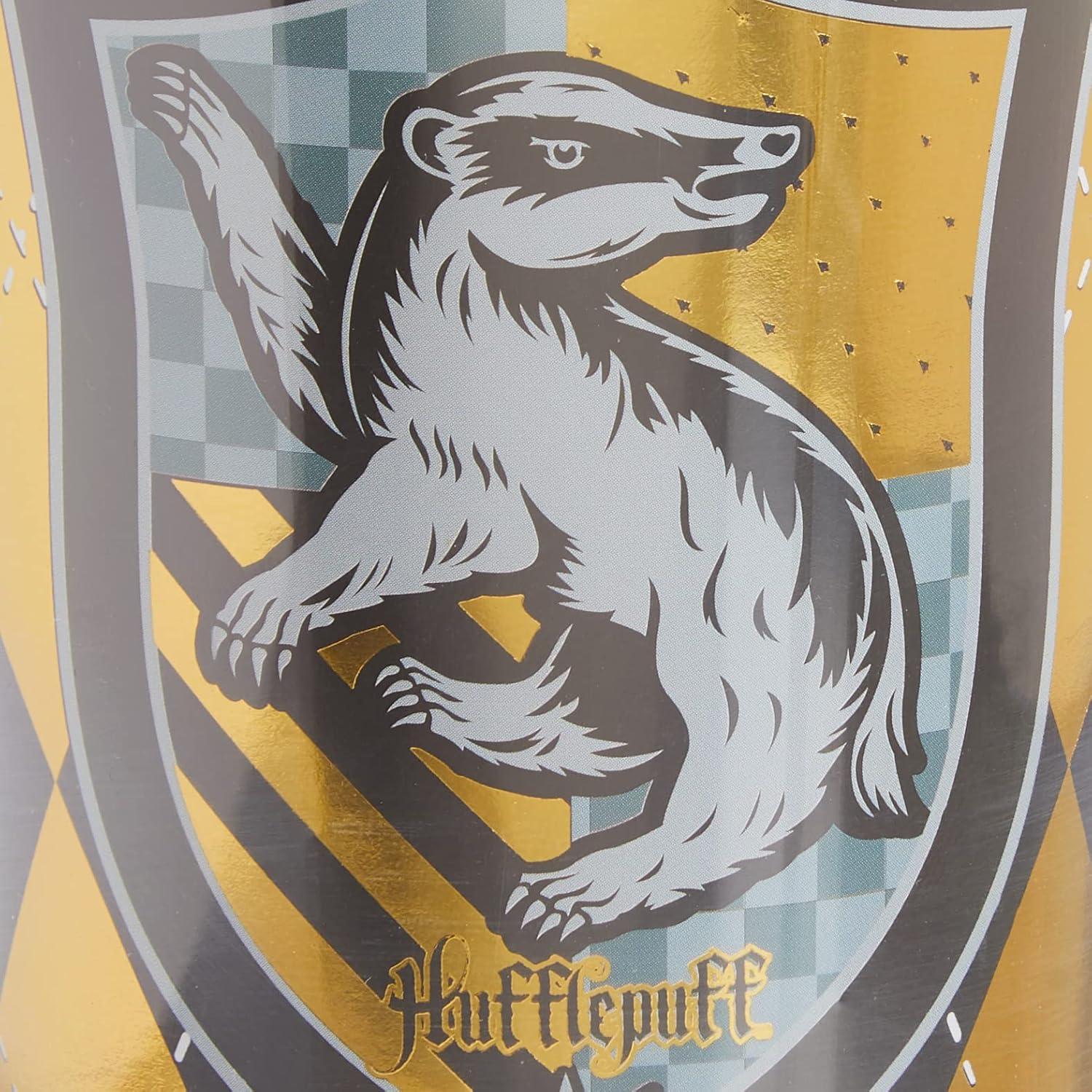 image:imageSpoontiques Harry Potter Acrylic Foil Cup with Straw 20oz Metallic Locking Double Wall Insulated BPA Free Hufflepuff