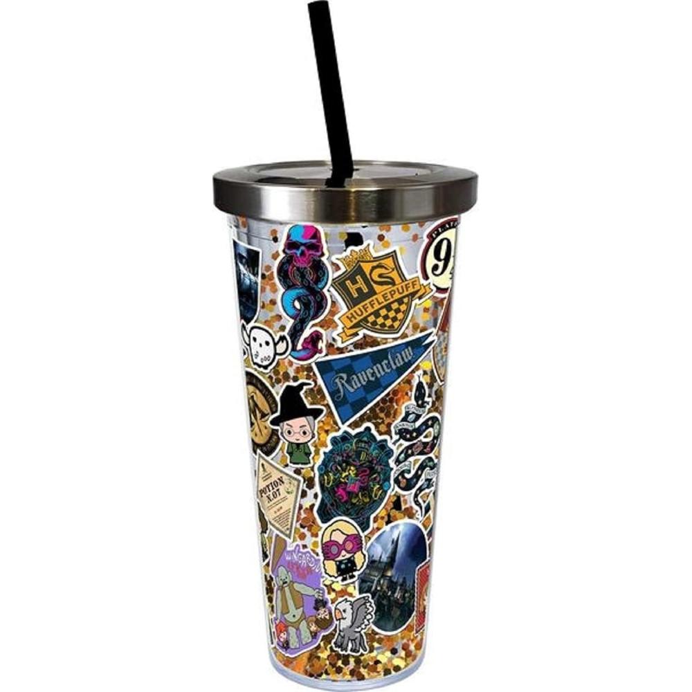 image:imageSpoontiques Harry Potter Sticker Art Glitter Cup Gift for Kids and Adults Holds Hot and Cold Beverages