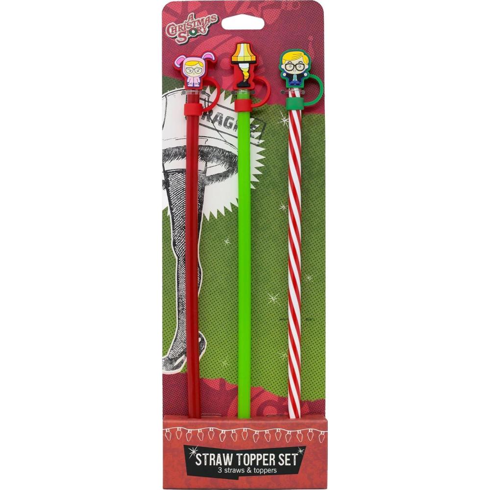 image:imageSpoontiques Harry Potter Straw Topper Set 3 Pack  125 BPAFree Straws wSilicone Charm Topper Ideal for Water Bottles Travel Mugs TumblersChristmas Story