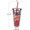 Spoontiques – Glitter Filled Acrylic Tumbler – Glitter Cup with Straw – 20 oz - Stainless Steel Locking Lid with Straw – Double Wall Insulated – BPA Free – Wizard of Oz – Red