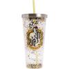 Spoontiques – Harry Potter Tumbler – Hufflepuff Glitter Cup with Straw – 20 oz – Acrylic – Yellow