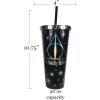 Spoontiques Harry Potter Acrylic Foil Cup with Straw, 20oz – Metallic Locking, Double Wall Insulated, BPA Free – Deathly Hallows