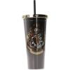 Spoontiques Harry Potter Acrylic Foil Cup with Straw, 20oz – Metallic Locking, Double Wall Insulated, BPA Free – Hogwarts Crest