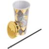Spoontiques Harry Potter Acrylic Foil Cup with Straw, 20oz – Metallic Locking, Double Wall Insulated, BPA Free – Hufflepuff
