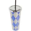 Spoontiques Harry Potter Acrylic Foil Cup with Straw, 20oz – Metallic Locking, Double Wall Insulated, BPA Free – Ravenclaw