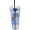 Spoontiques Harry Potter Acrylic Foil Cup with Straw, 20oz – Metallic Locking, Double Wall Insulated, BPA Free – Ravenclaw