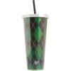 Spoontiques Harry Potter Acrylic Foil Cup with Straw, 20oz – Metallic Locking, Double Wall Insulated, BPA Free – Slytherin