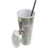 Spoontiques Harry Potter Acrylic Foil Cup with Straw, 20oz – Metallic Locking, Double Wall Insulated, BPA Free – Slytherin