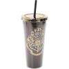 Spoontiques Harry Potter Acrylic Foil Cup with Straw, 20oz – Metallic Locking, Double Wall Insulated, BPA Free – Hogwarts Crest