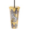 Spoontiques Harry Potter Acrylic Foil Cup with Straw, 20oz – Metallic Locking, Double Wall Insulated, BPA Free – Hufflepuff