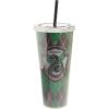 Spoontiques Harry Potter Acrylic Foil Cup with Straw, 20oz – Metallic Locking, Double Wall Insulated, BPA Free – Slytherin
