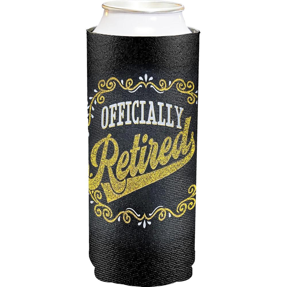image:imageSpoontiques Neoprene Can Cooler Durable Insulated Neoprene Holder for Cans or Bottles Metallic Finish with Glitter Accents Perfect for Parties or Gifts Big Foot Can CoolerIm Retired Slim